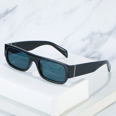 Vintage Rectangular Sunglasses For Women Men PC Frame UV400 Protection Retro Small Square Eyewear Trendy Fashion Shades