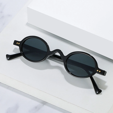Retro Small Round Sunglasses Vintage UV400 Hip Hop Oval PC Frame Eyewear For Men Women Party