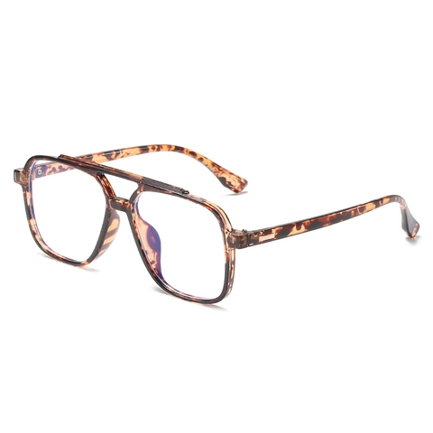 Retro Square Optical Glasses Frame Anti Blue Light Double Bridge Large Frame Clear Lens Fashion Eyewear Unisex