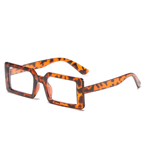 Gafas Cuadradas Retro Anti Luz Azul Marco PC Moda Gafas Planas Decorativas Para Mujeres Color Gelatina Vintage