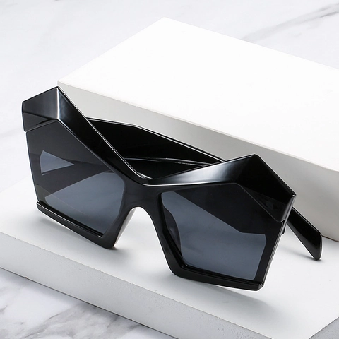 Gafas De Sol Geométricas Polygonales De Marco Grande Protección UV400 PC Forma Irregular Vanguardia Para Mujeres Hombres
