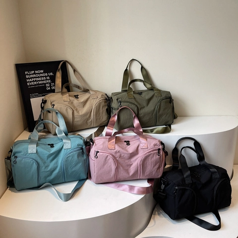 Borsa Da Viaggio Palestra Grande Capacità Nylon Impermeabile Sportiva Con Scomparto Scarpe Multi Tasca Weekend Bag