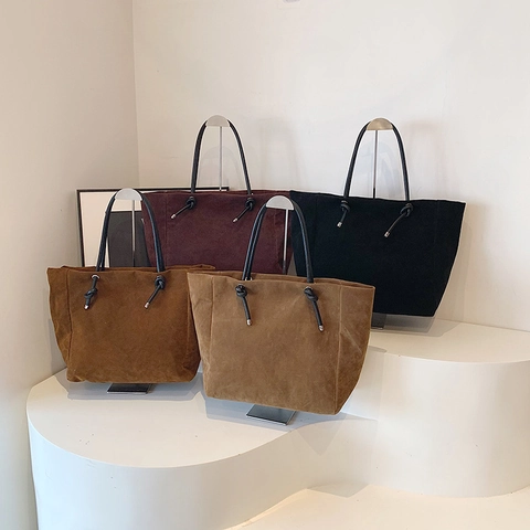 Große Kapazität Tote Bag Mattes PU-Leder Wildleder Textur Minimalistische Achsel Schultertasche Für Frauen Alltag