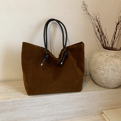 Große Kapazität Tote Bag Mattes PU-Leder Wildleder Textur Minimalistische Achsel Schultertasche Für Frauen Alltag