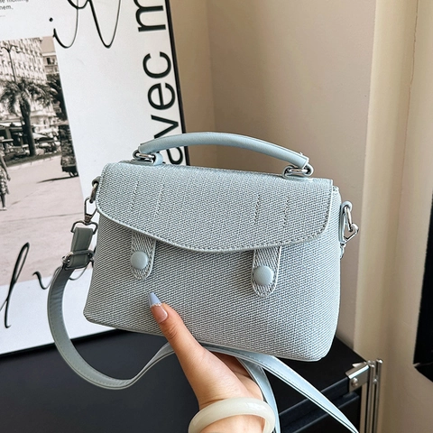 Dames Messenger Bag Getextureerd PU Leer Retro Handtas Verstelbare Riem Minimalistisch Vierkant Flip Crossbody Dagelijkse Tas