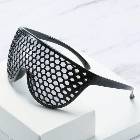 Gafas De Sol Futuristas Extragrandes Con Diseño De Malla De Panal Accesorio De Moda Para Fiestas Y Fotografía