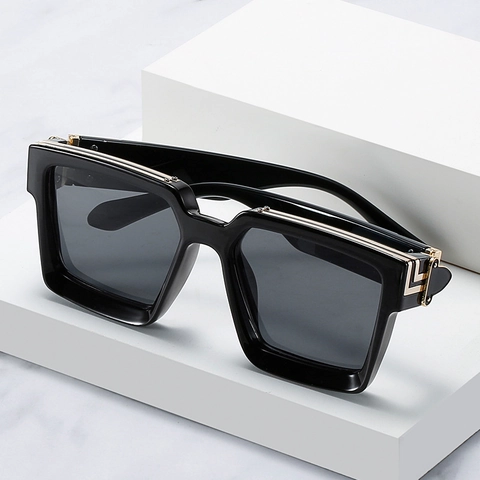 Gafas De Sol Cuadradas De Montura Grande Estilo Retro Vintage Protección UV400 Marco De PC Y Metal Moda Hombre Mujer
