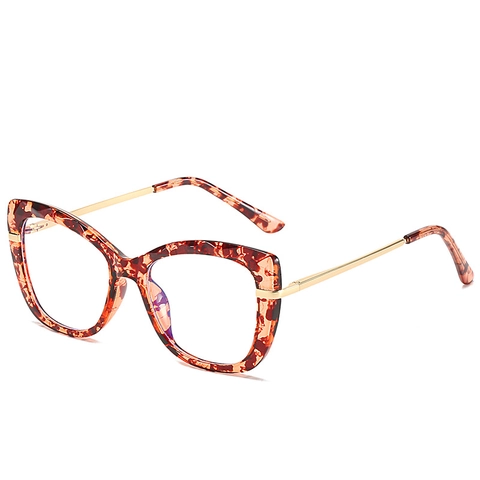 Occhiali Occhio Di Gatto Da Donna Anti Luce Blu Taglio Geometrico Montatura In PC Metallo Ottici
