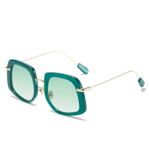 Retro Quadratische Sonnenbrille Übergroße 11356 Kunststoff Metallrahmen UV400 Farbverlauf Trendige Modebrille Für Damen Herren