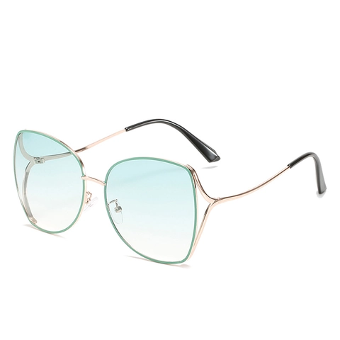 Oversized Cat Eye Zonnebril Voor Dames Onregelmatig Polygonaal Metalen Frame UV400 Bescherming Verlooplenzen Mode Brillen