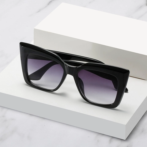 Lunettes De Soleil Œil De Chat Pour Femmes Oversized Monture PC Verres AC Protection UV400 Style Vintage Mode