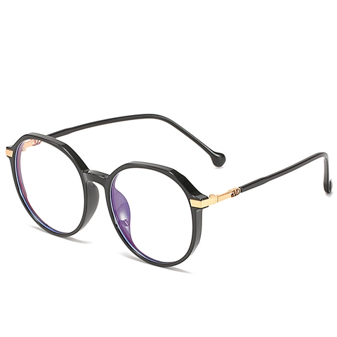Fashion Round Blue Light Blocking Glasses Frames TR90 Mixed Alloy Ultra Light Retro Eyewear For Men Women