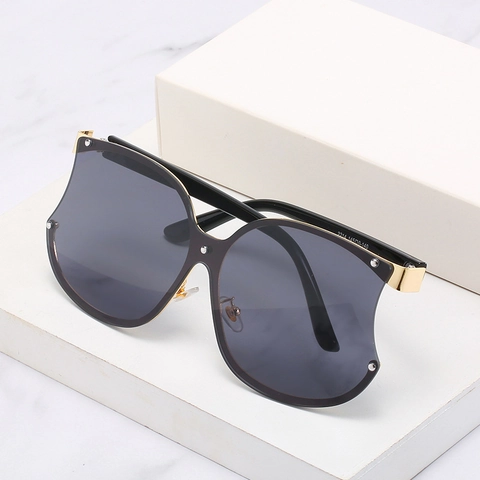 Übergroße Schmetterlings Sonnenbrille Für Damen Metall PC Rahmen UV400 Schutz Farbverlauf Brillengläser