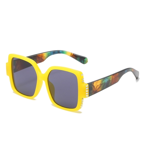 Fashion Oversized Square Sunglasses For Women With Rhinestone PC Frame UV400 Protection Vintage Crystal Luxury Shades