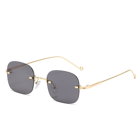 Occhiali Da Sole Senza Montura Donna Montatura In Metallo Protezione UV400 Anti Luce Blu Retro Quadrato Moda