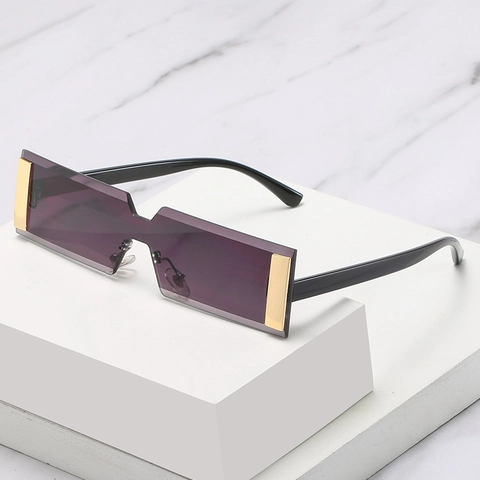 Lunettes De Soleil Rectangulaires Sans Monture Verre PC Protection UV400 Mode Style Y2K Pour Femmes Fête Voyage