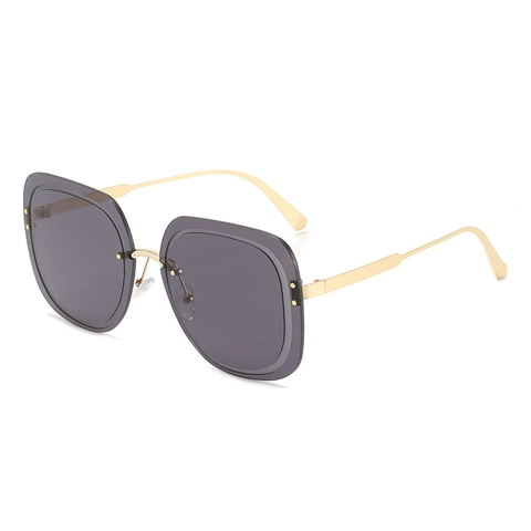 Square Oversized Sunglasses Metal Frame UV400 Protection Gradient Lenses Fashion Eyewear For Women Hip Hop Style