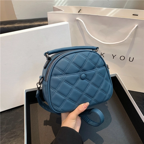 Bolso Bandolera Acolchado Para Mujer Cuero PU Patrón Lichi Forma Concha Bolso De Mano Moda Simple
