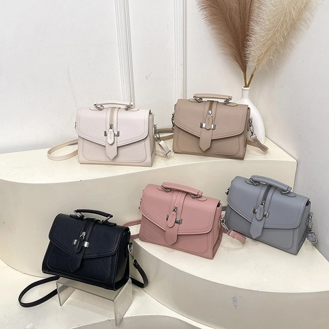 Borsa A Tracolla Vintage Da Donna In Pelle PU Con Motivo Litchi Piccola Borsa Quadrata Versatile Con Tracolla Regolabile