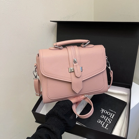 Borsa A Tracolla Vintage Da Donna In Pelle PU Con Motivo Litchi Piccola Borsa Quadrata Versatile Con Tracolla Regolabile