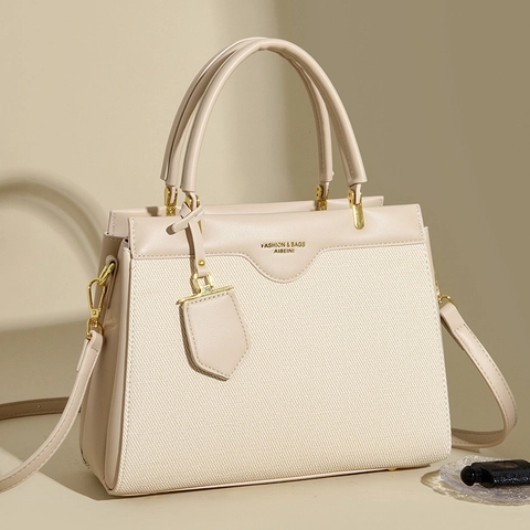 Borsa Da Donna Di Grande Capacità Pelle PU Cuciture In Tela Tracolla Rimovibile Borsa A Tracolla Alla Moda