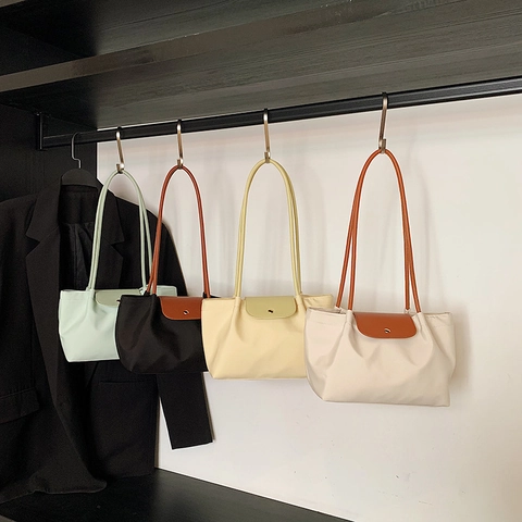 Bolso De Mano Minimalista Gran Capacidad Cuero De PU Color En Contraste Solapa Para Mujeres Diario Estilo Urbano Bolso De Hombro