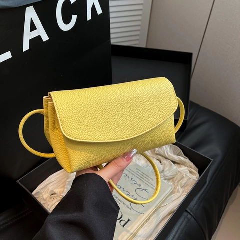 Women Crossbody Bag PU Leather Litchi Texture Simple Flap Small Square Trendy Shoulder Handbag Versatile