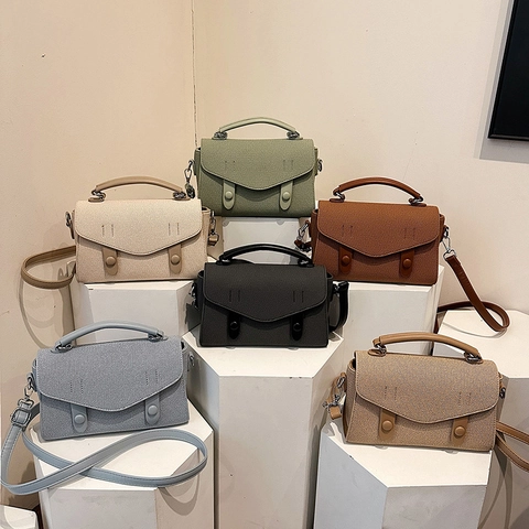 Women Crossbody Bag PU Leather Woven Texture Large Capacity Retro Square Handbag For Commuter Casual Shoulder Bag