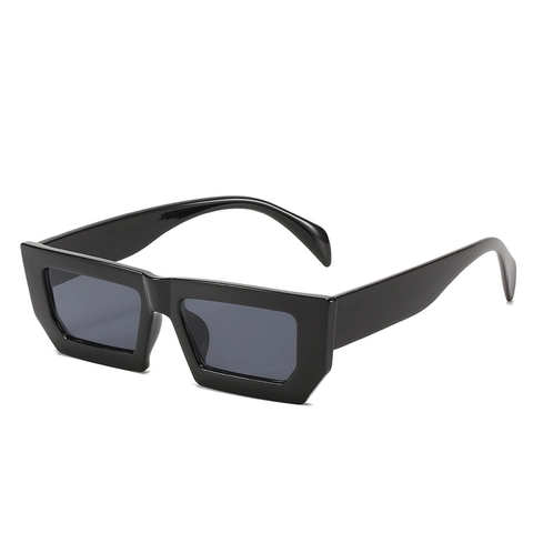 Occhiali Da Sole Rettangolari Retro Montatura PC Lente AC Protezione UV400 Vintage Spessi Aste Larghe Per Donna Uomo
