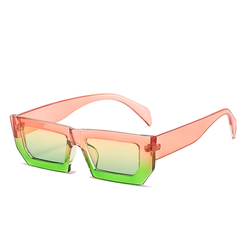 Occhiali Da Sole Rettangolari Retro Montatura PC Lente AC Protezione UV400 Vintage Spessi Aste Larghe Per Donna Uomo