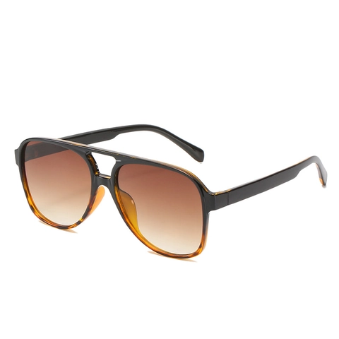 Vintage Aviator Sunglasses For Women Men UV400 Protection Double Bridge PC Frame Gradient Lens Pilot Fashion Retro Eyewear