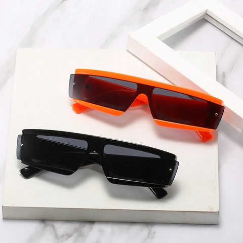 Vierkante Zonnebril UV400 Bescherming PC Frame Klinknagel Decor Flat Top Y2K Punk Stijl Voor Dames Heren