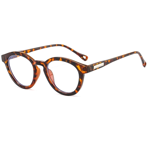 Occhiali Tondi Donna Anti Luce Blu Vintage Montura PC Lente AC Retro Senza Graduazione Decorazione Metallo