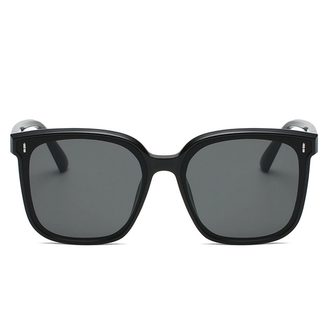 Retro Oversize Quadratische Sonnenbrille PC Rahmen AC Linsen UV400 Schutz Nietendekor Outdoor Reise Mode Unisex Brille