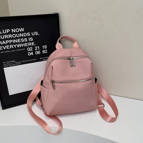 Zaino Da Donna Di Moda Pelle PU Trama Intrecciata Grande Capacità Semplice Urbano Pendolare Viaggio Zainetto Multitasche Versatile