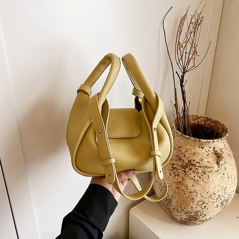 Bolso De Mano Para Mujer De Cuero PU Patrón Lichi Color Sólido Versátil Bolso De Hombro Bolso Cruzado Cierre Magnético Elegante