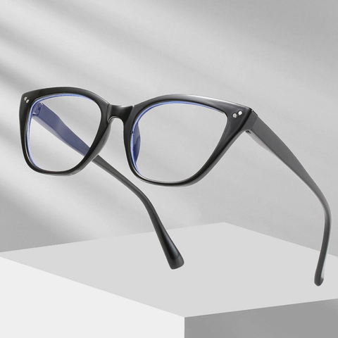 Montatura Occhiali Occhio Di Gatto Donna Retrò Anti Luce Blu Moda Senza Graduazione Occhiali Ottici PC Oversized