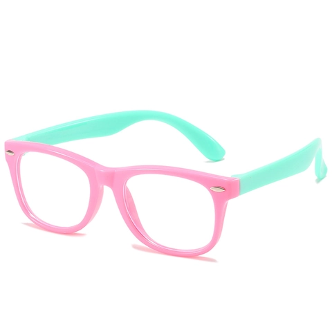 Occhiali Anti Luce Blu Per Bambini Montatura Quadrata In Silicone Flessibile Occhiali Per Ragazzi Ragazze