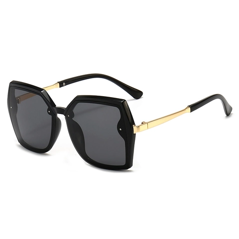 Übergroße Quadratische Sonnenbrille Für Frauen Mode Geometrische PC Metallrahmen AC Linsen UV400 Schutz Vintage