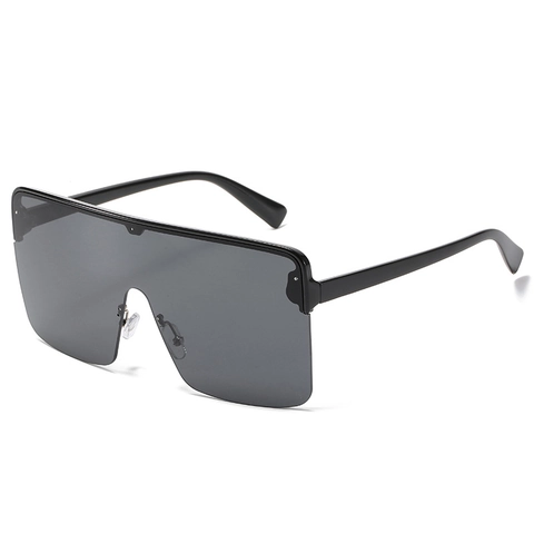 Oversized Shield Sunglasses For Women Men Integrated Flat Top UV400 Square Sunglasses PC Mirrored Gradient Lenses Eyewear