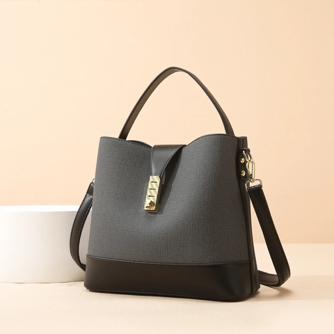 Sac Seau Pour Femmes Sac À Épaule Bandoulière Avec Pochette Portefeuille Cuir PU Texture Tissu Élégant Décontracté