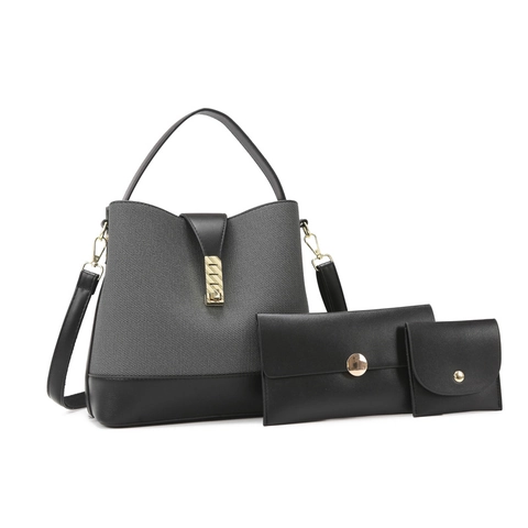 Bolso De Cubo Para Mujer Bolso De Hombro Cruzado Con Cartera De Mano Cuero PU Textura De Tela Elegante Casual