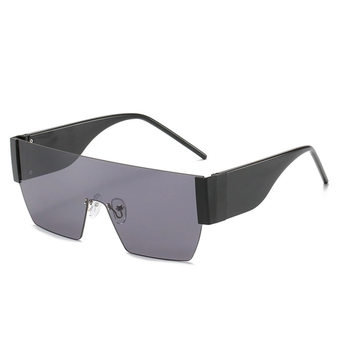 Lunettes De Soleil Surdimensionnées Sans Monture Écran Intégré Monture PC Protection UV400 Mode Carrées Unisexe
