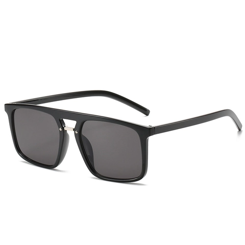 Oversized Quadratische Sonnenbrille PC Rahmen AC Linse UV400 Schutz Doppelbrücke Vintage Mode Brillen Für Herren Damen