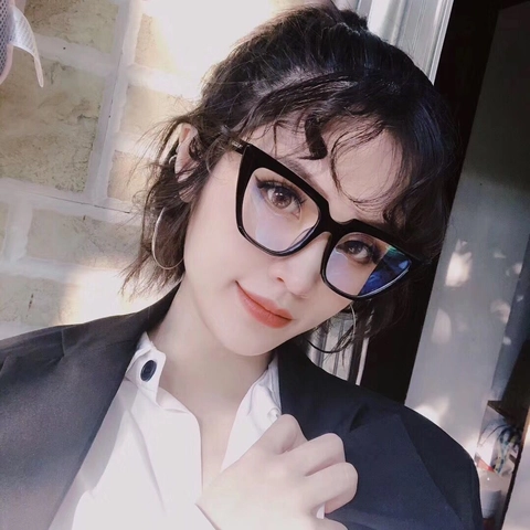 Cat Eye Glasses Frame Anti Blue Light Non Prescription PC Frame Retro Trendy Eyewear For Women