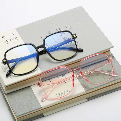 Oversized Square Anti Blue Light Glasses TR90 PC Transparent Fashion Optical Frame For Men Women Unisex