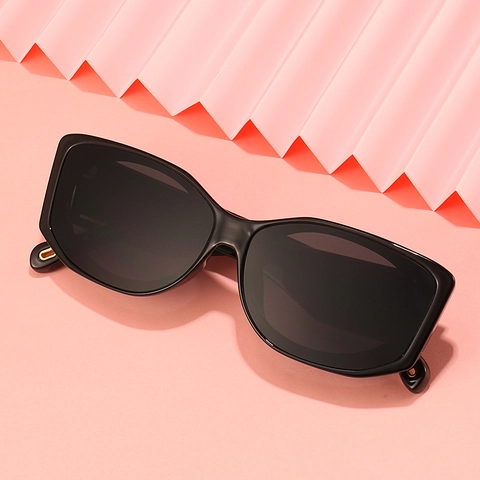 Square Sunglasses Women UV400 Protection PC Frame AC Lens Fashion Rectangle Cat Eye Style Trendy Versatile