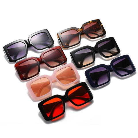 Lunettes De Soleil Carrées Surdimensionnées Pour Femmes Monture PC Verres AC Protection UV400 Mode Retro Vintage