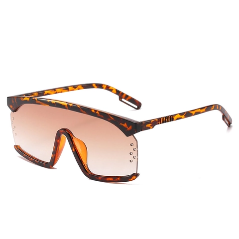Occhiali Da Sole Shield A Montura Grande Per Donna Protezione UV400 PC Quadrati Sorprendenti Rivetto Spiaggia Moda Ins
