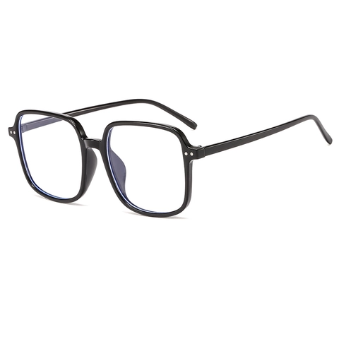 Retro Square Eyeglasses Frame Large PC Frame Anti Blue Light Flat Lens Fashion Optical Eyewear For Men Women